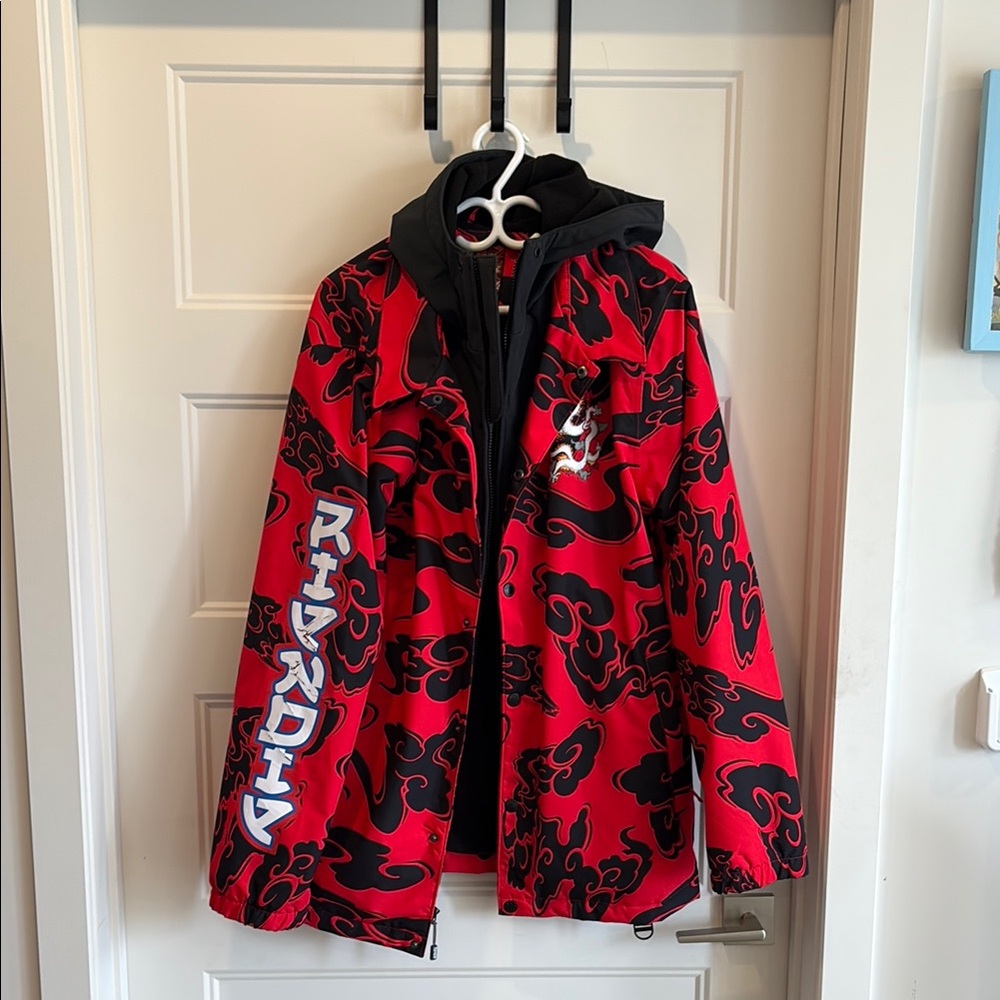 Black Ripndip dragon nerm snowboard jacket with hood